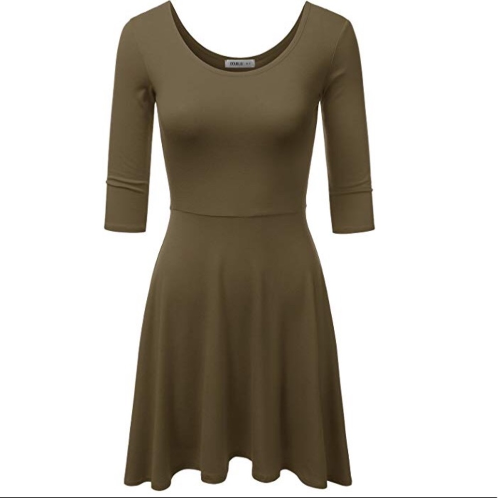 Green skater dress